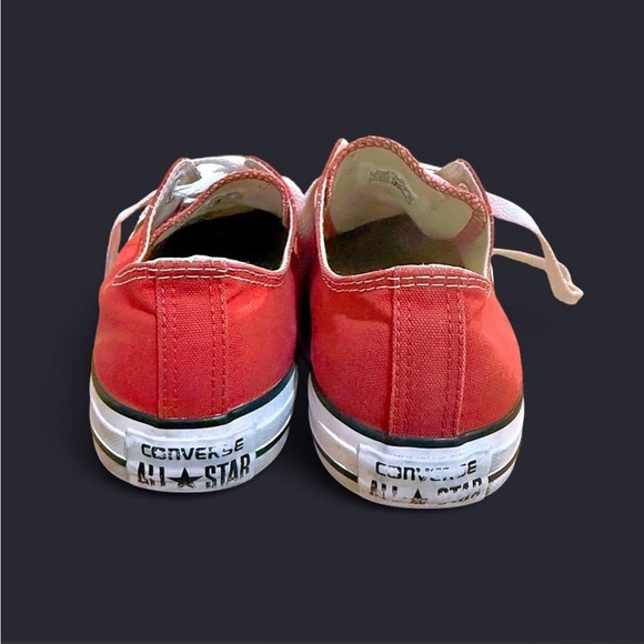 Converse Women’s Red Low Top Sneakers with White Laces - Picture 4 of 8